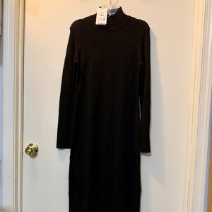 Free Assembly Black Long Sleeve Maxi Knit Sweater Dress - Size S (4-6) - NWT